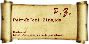 Pakróczi Zinajda névjegykártya